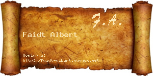 Faidt Albert névjegykártya